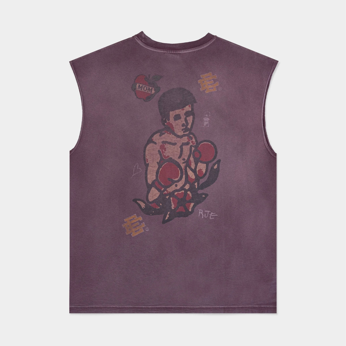 Eric Emanuel Mauve Tattoo Cutoff Shorts