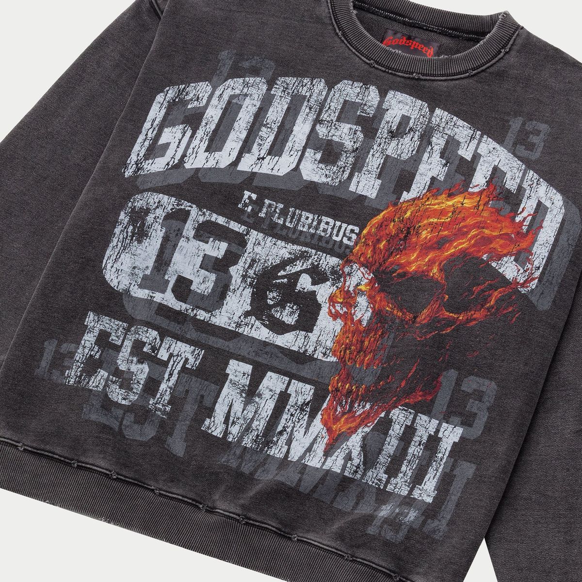 Godspeed Washed Grey Seeing Double Crewneck