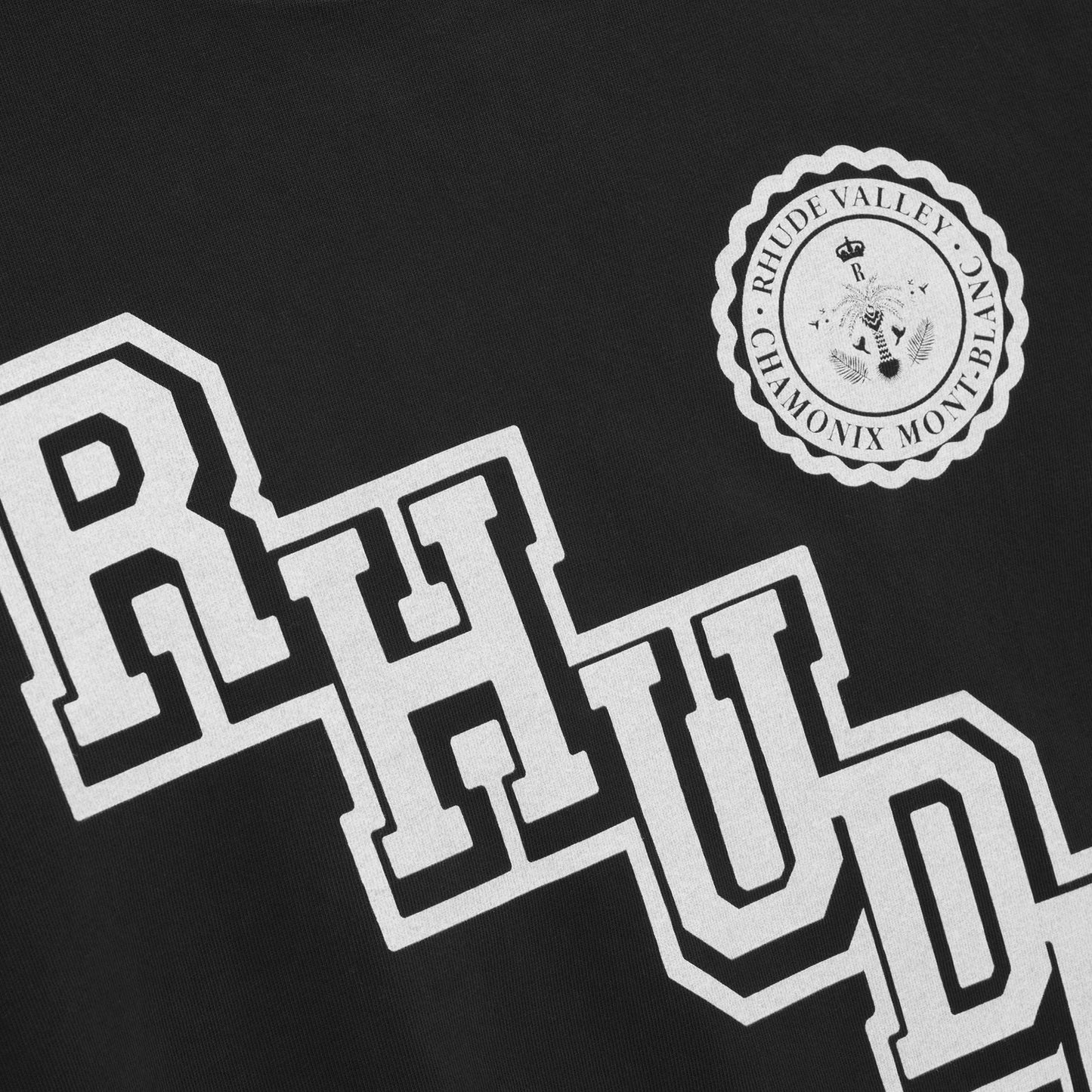 Rhude Vintage Black Collegiate Crest T-Shirt