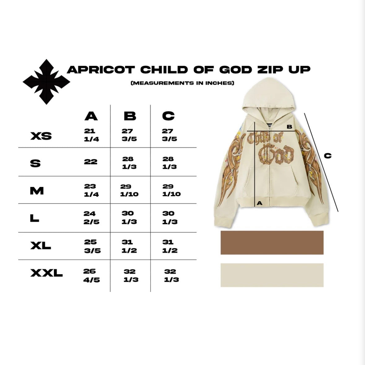 We Are Righteous Apricot Child of God Zip Hoodie