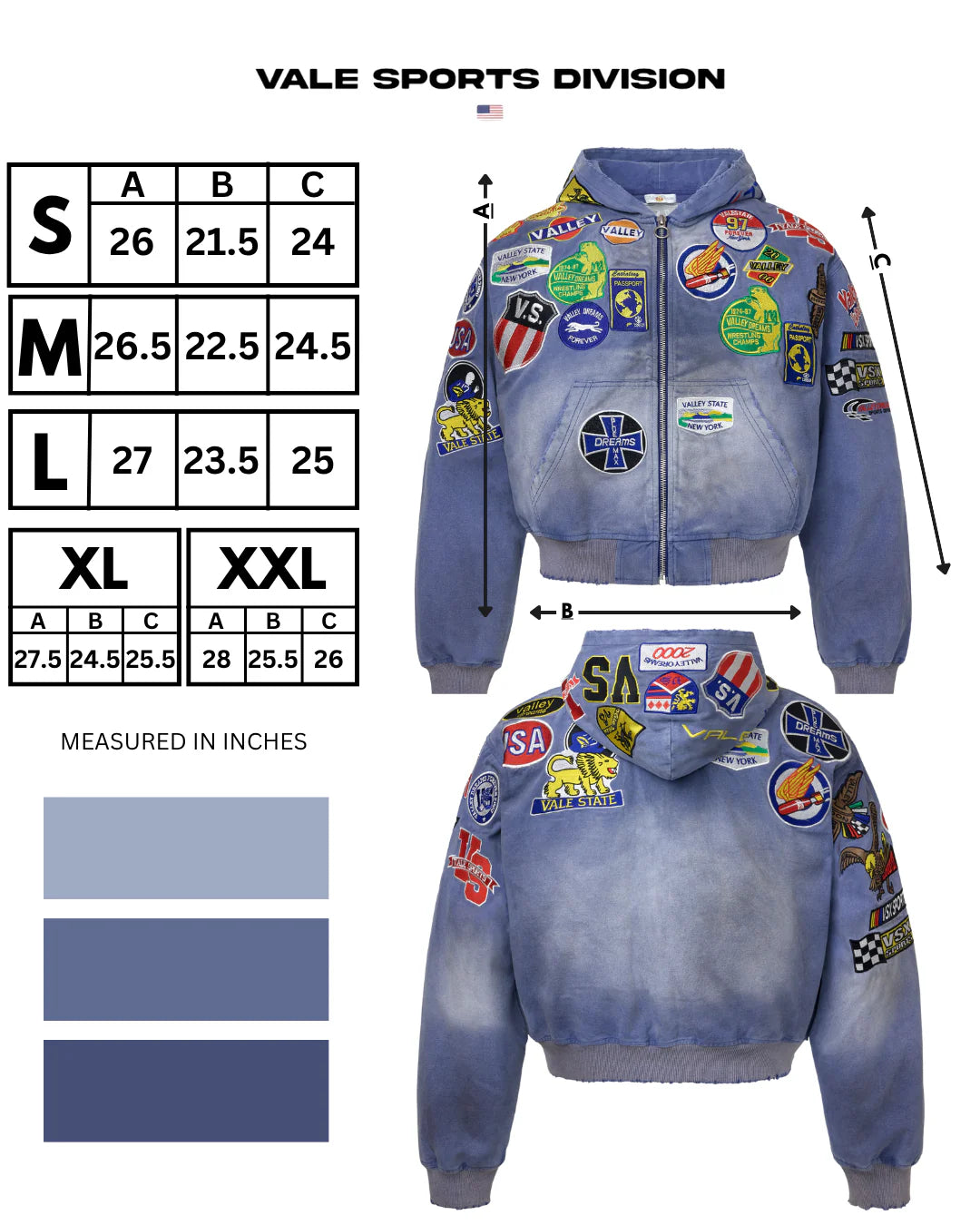 Vale Passport Denim Zip Hoodie