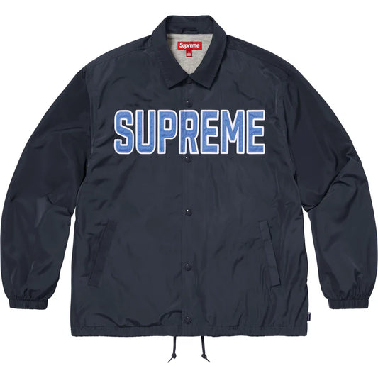 Supreme Navy Spellout Coaches Jacket