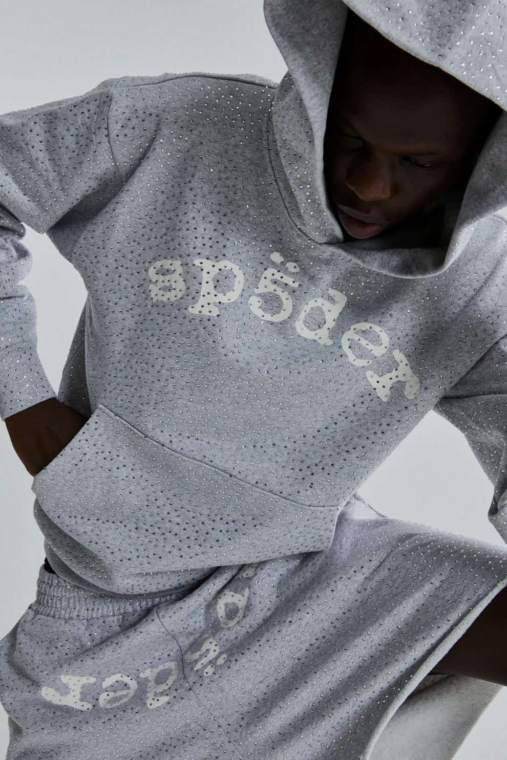 Sp5der Heather Grey VVS Hoodie