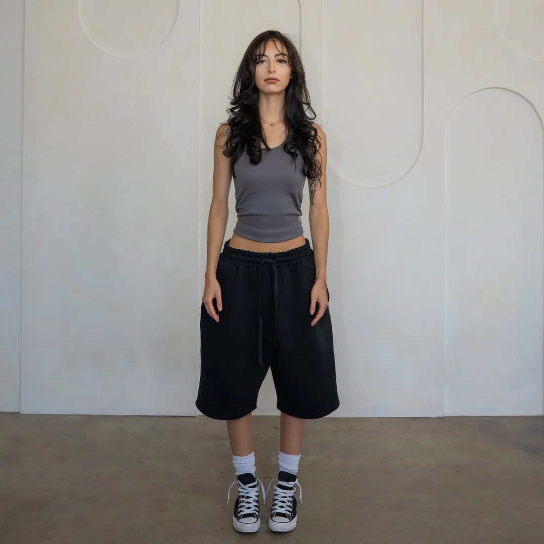 LucidBlanks Black Baggy Sweatshorts