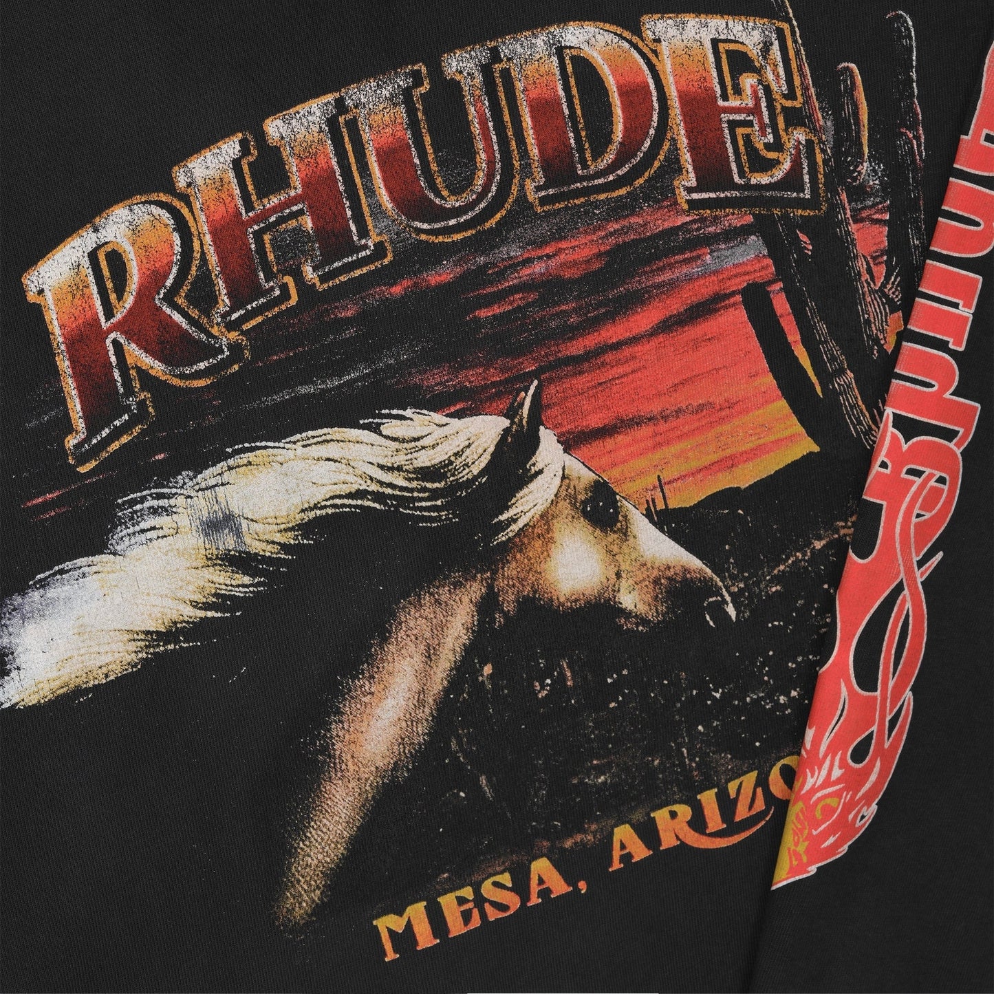 Rhude Vintage Black Mesa Stallion Long Sleeve