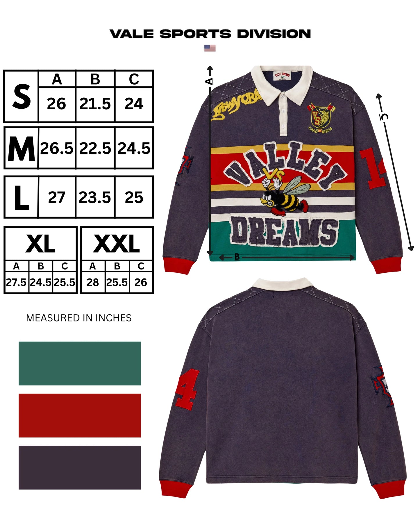 Vale NYC Edition Dreams Rugby Long Sleeve