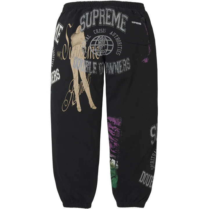 Supreme Black Overprint Sweatpants