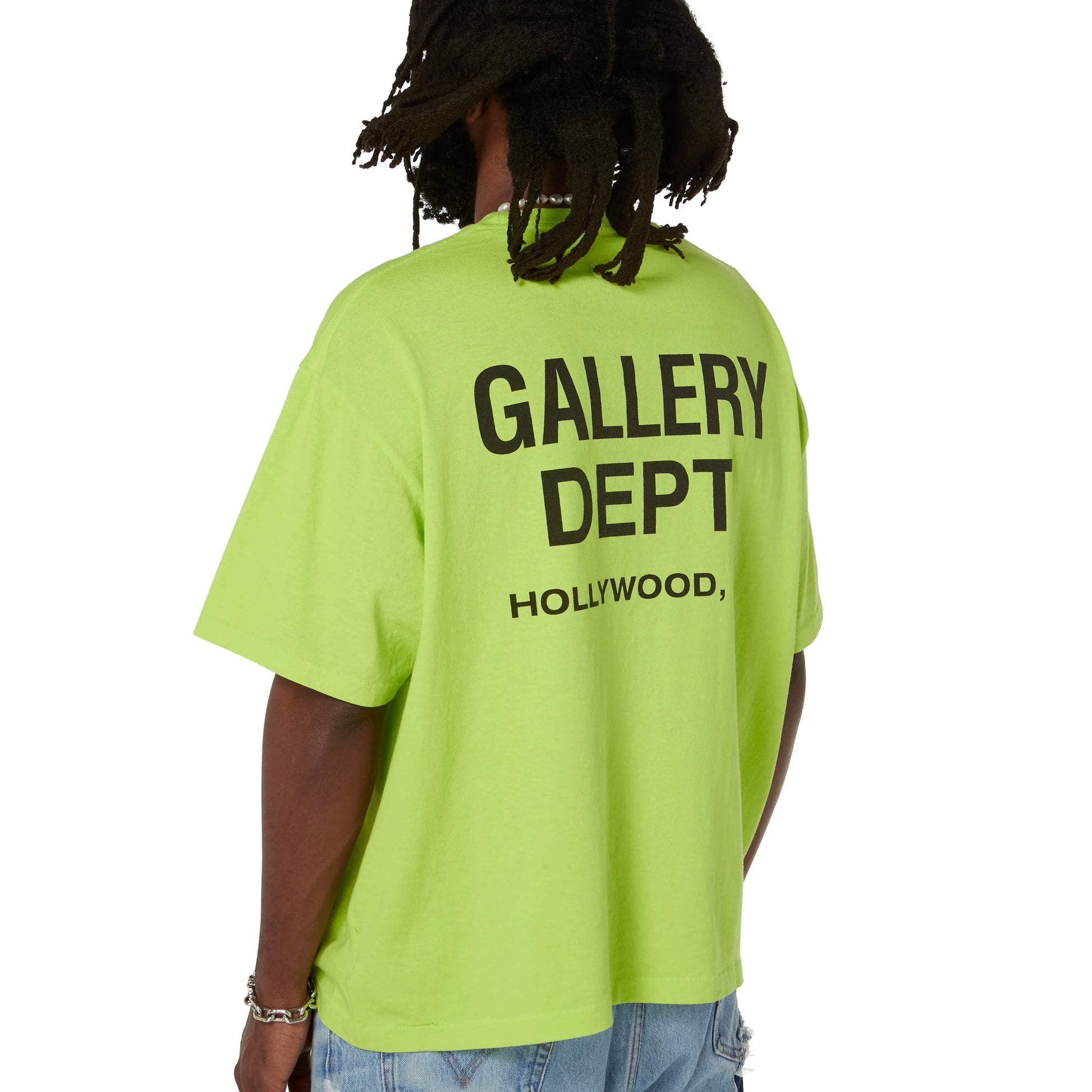 Gallery Dept Lime Green Souvenir T-Shirt On Body View 10