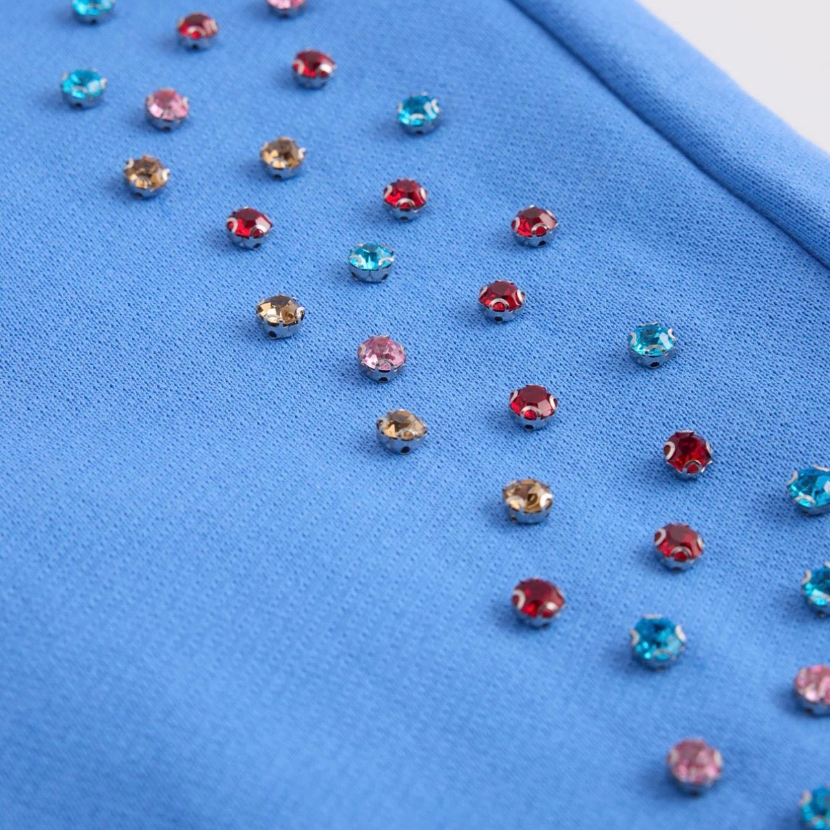 AZVA Baby Blue Crystal Cactus Shorts