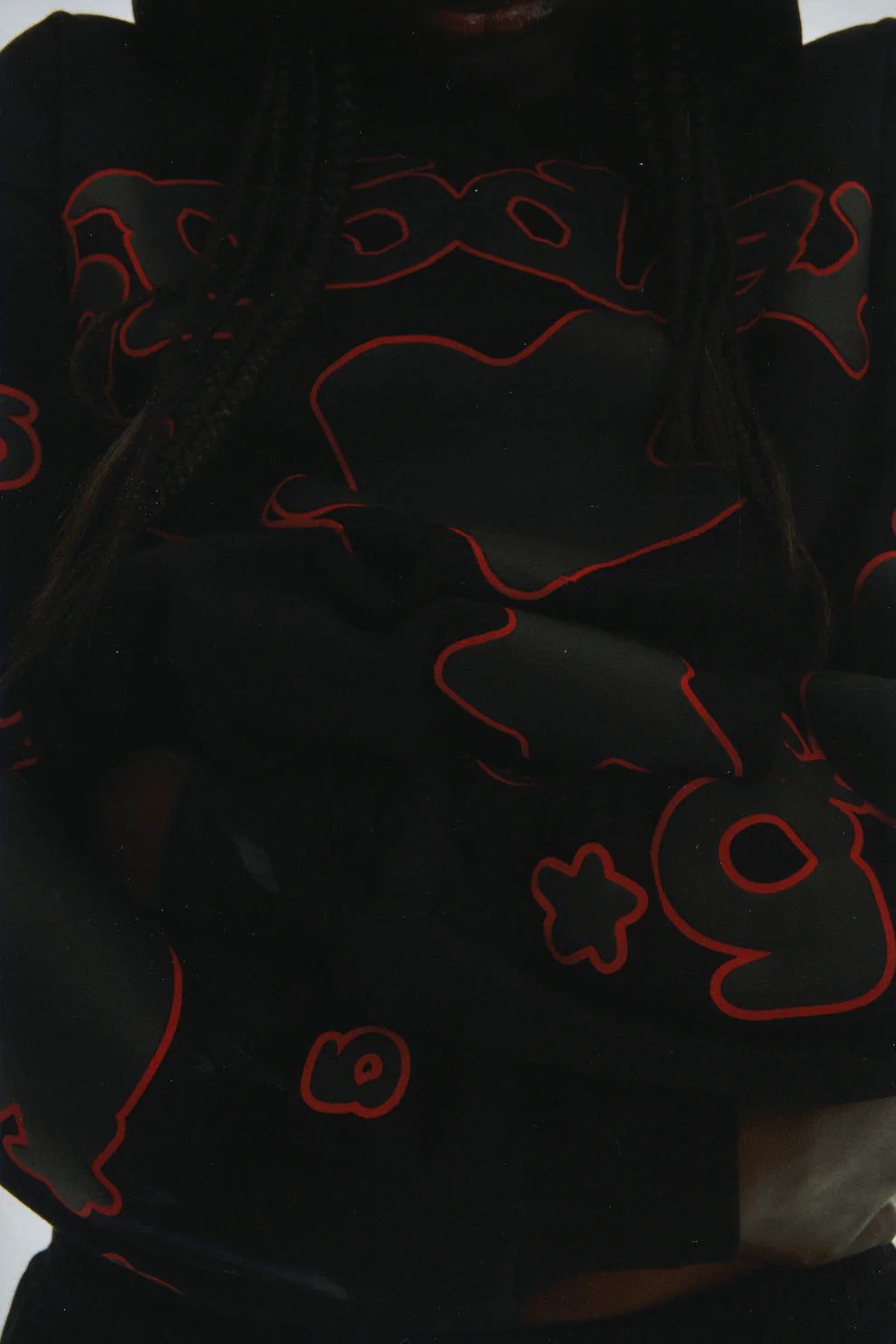 Sp5der Black Red Beluga Outline Hoodie