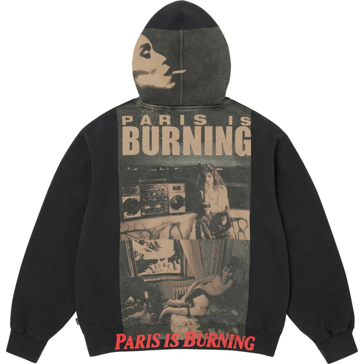 Supreme Black Paris is Burning Zip Hoodie