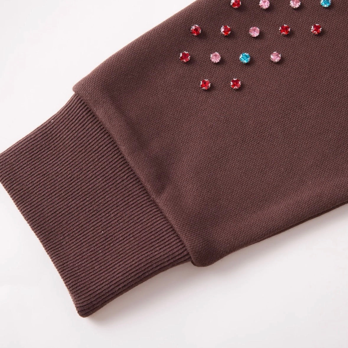 AZVA Brown Crystal Cactus Zip Hoodie