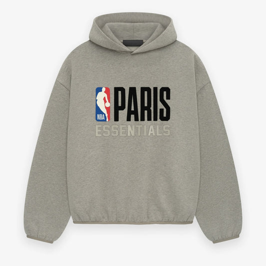 Fear of God Essentials NBA Paris Warm Heather Hoodie Front