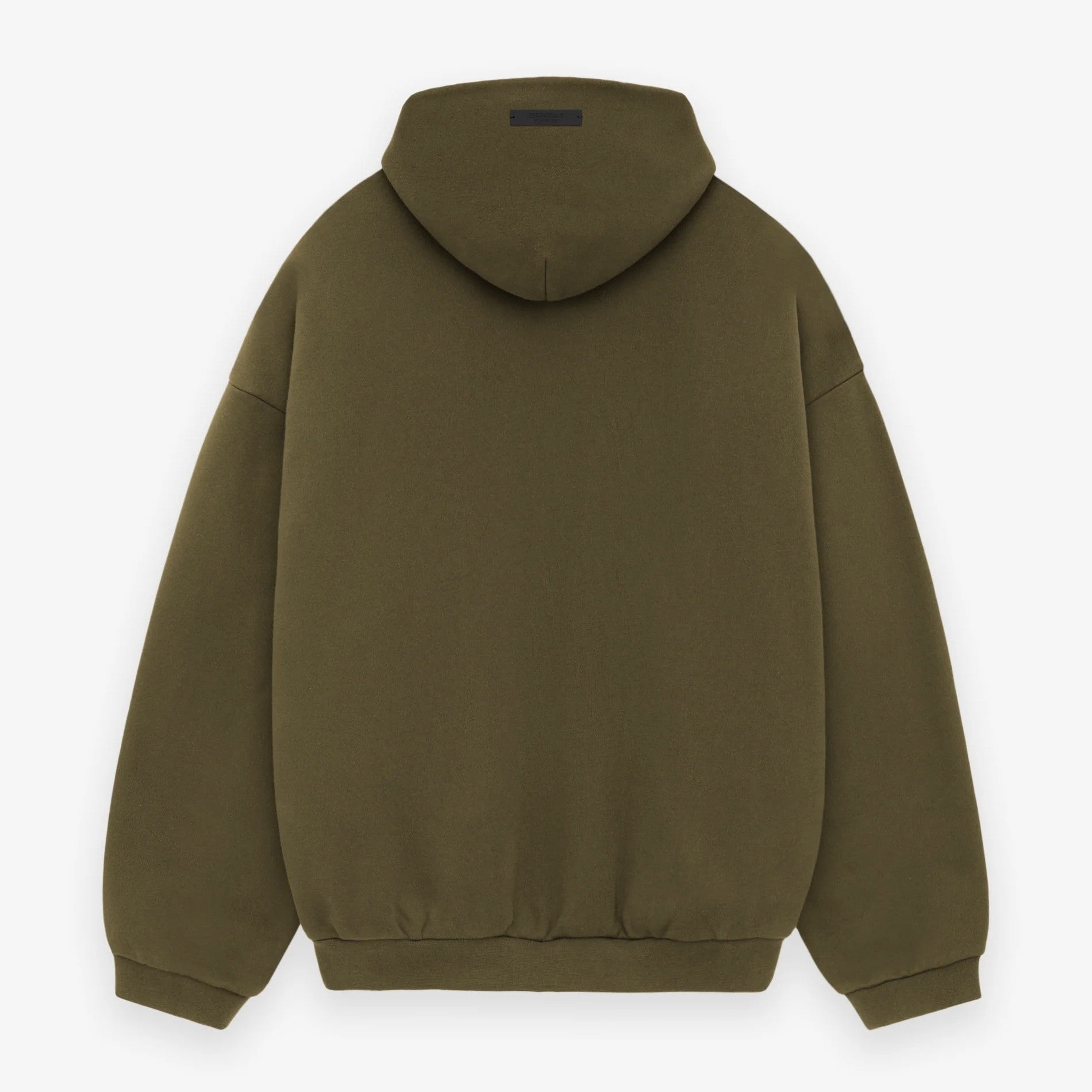 Fear of God Essentials Olive Fleece Hoodie Back