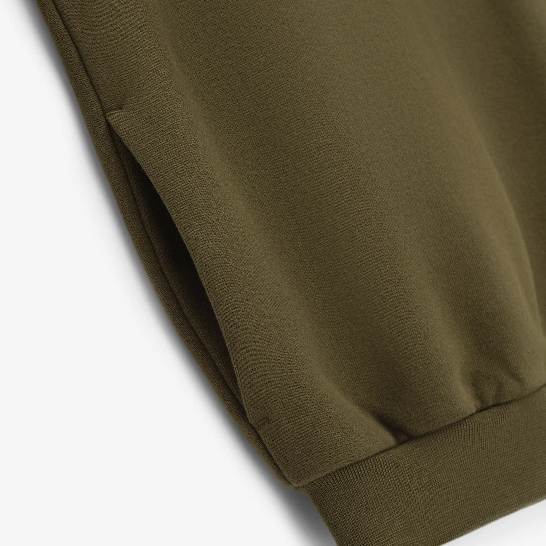 Fear of God Essentials Olive Fleece Hoodie Close
