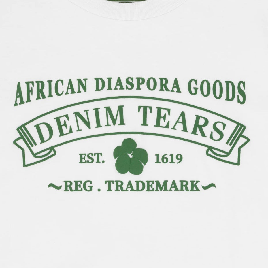 Denim Tears White ADG T-Shirt Close View