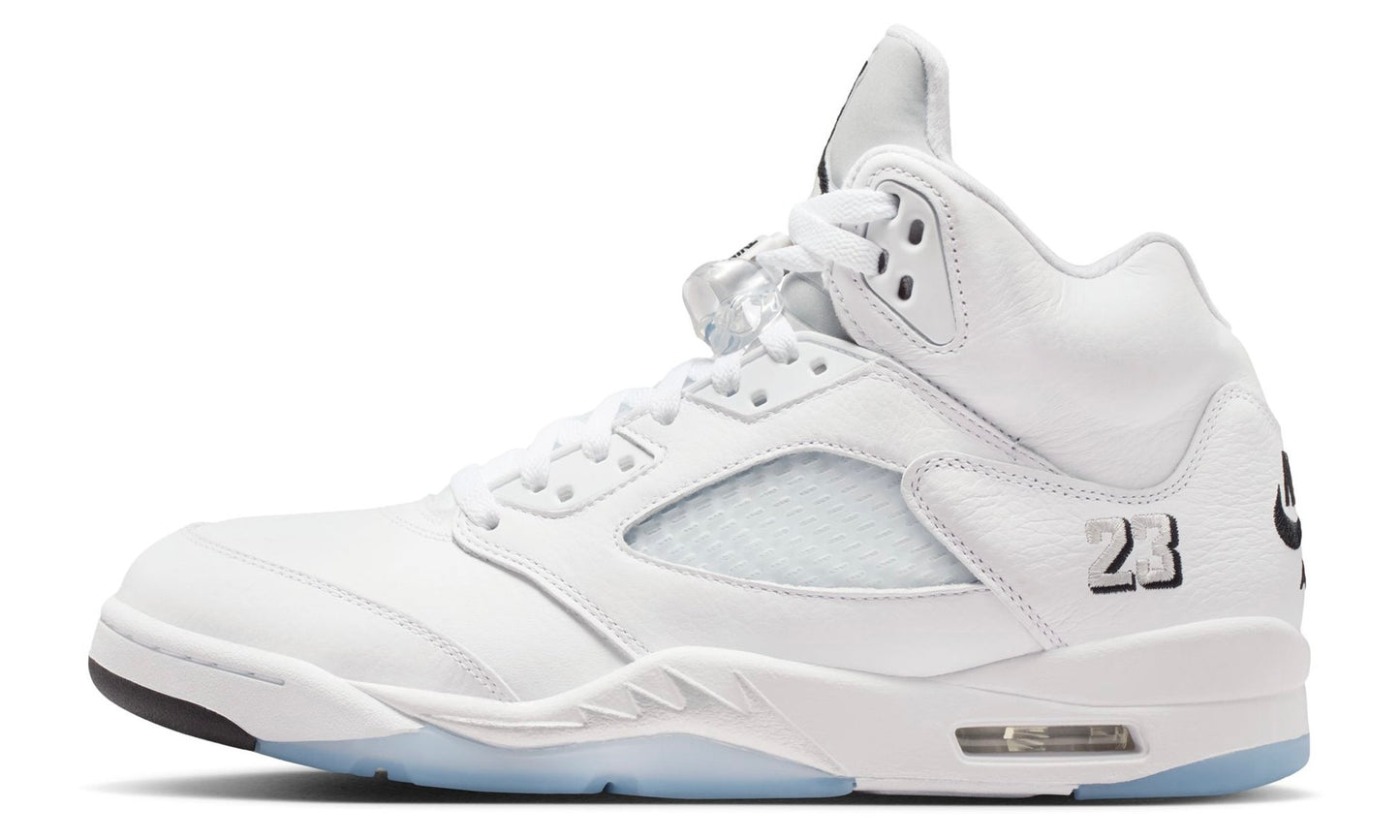 Air Jordan Mens 5 Retro - White Metallic