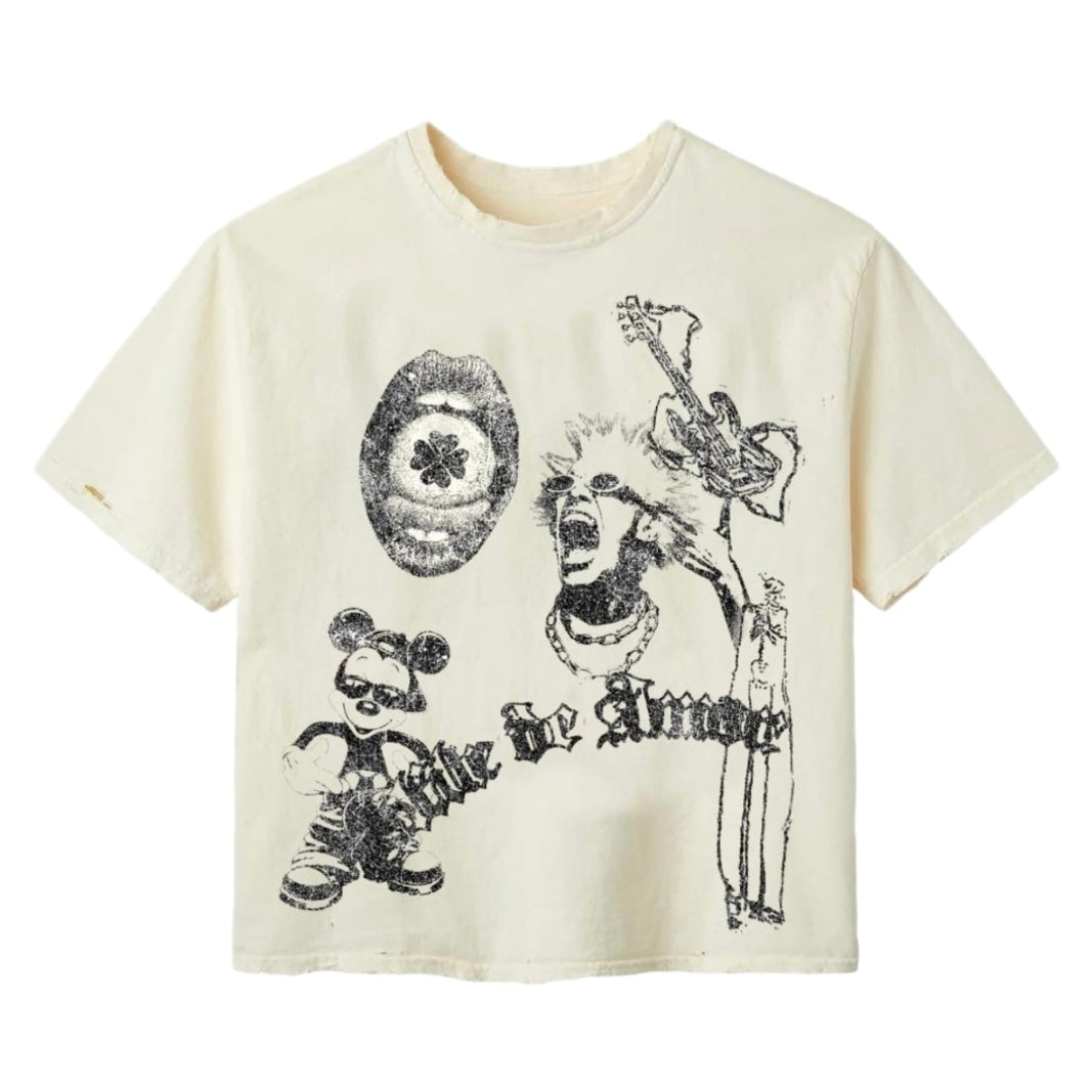 Stile De Amor Cream Rock T-Shirt