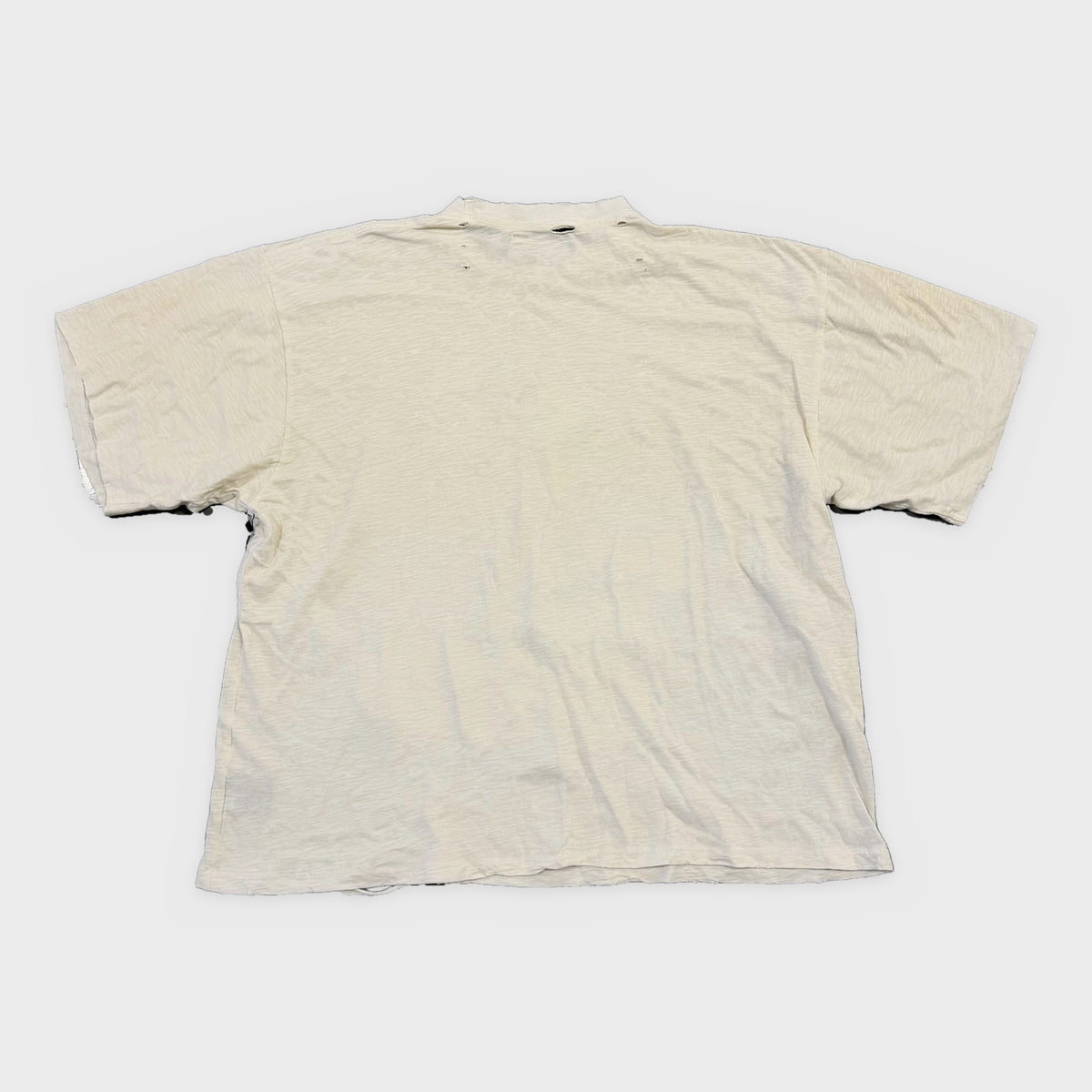 HMDD White Chim Over Heels T-Shirt, back of the plain cream tee