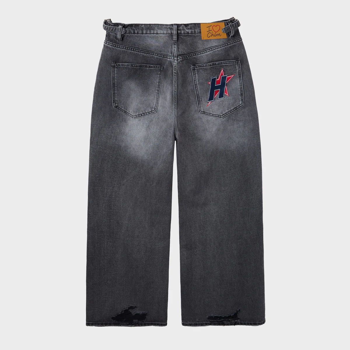 HMDD Black Crystal H-Star Baggy Denim Back