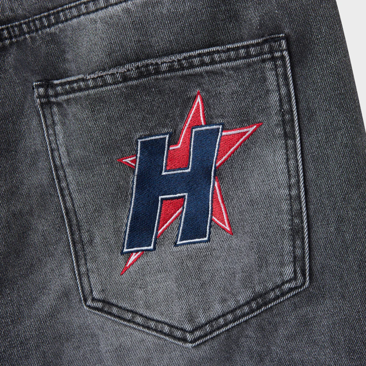 HMDD Black Crystal H-Star Baggy Denim