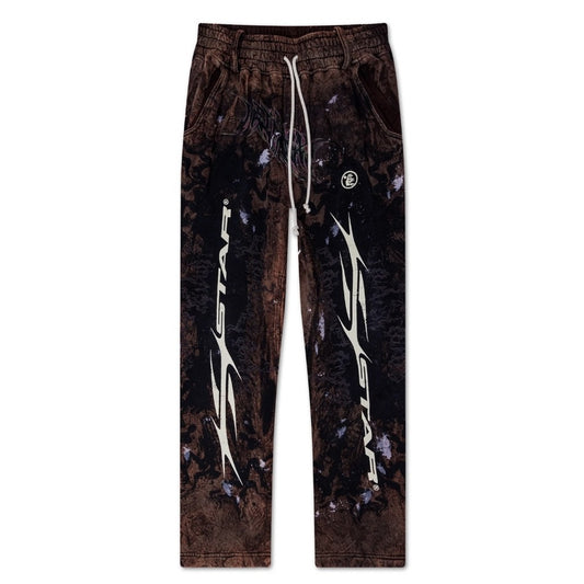 Hellstar Brown Graffiti Sweatpants Front