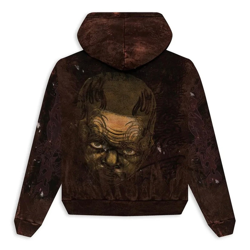 Hellstar Brown Graffiti Hoodie Back