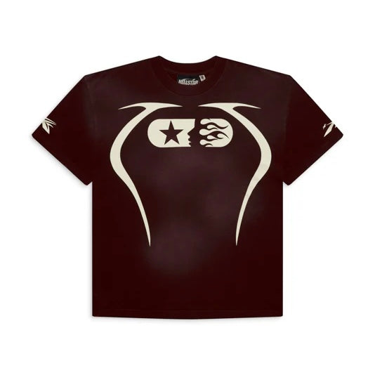 Hellstar Brown Warm Up T-Shirt Front