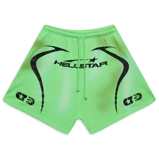 Hellstar Green Warm Up Shorts Front