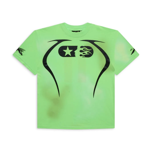 Hellstar Neon Green Warm Up T-Shirt Front