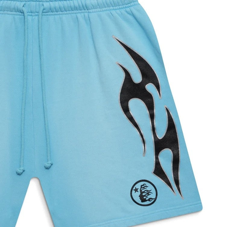 Hellstar Studios Blue Flame Shorts Close