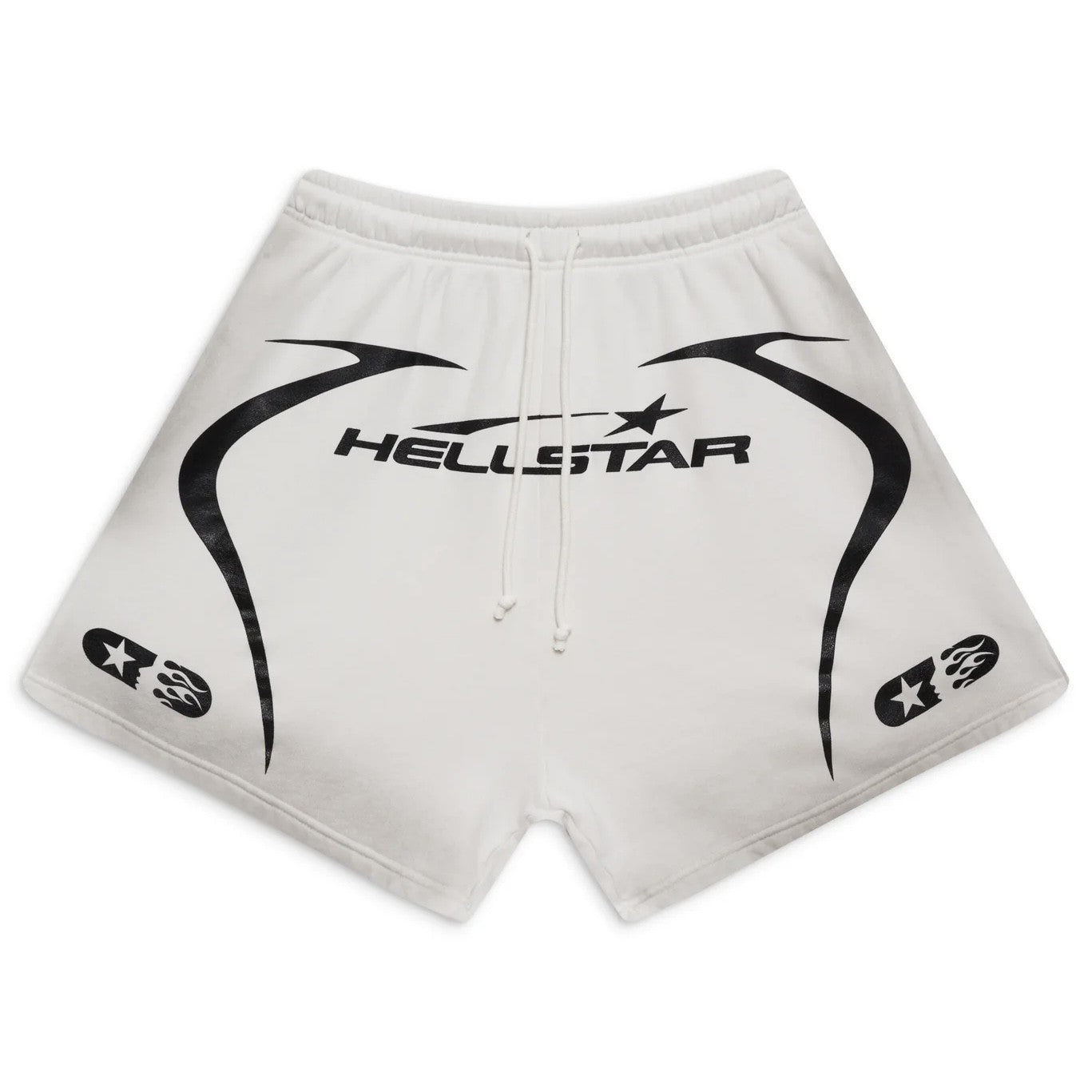 Hellstar White Warm Up Shorts Front