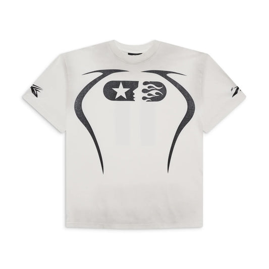 Hellstar White Warm Up T-Shirt Front