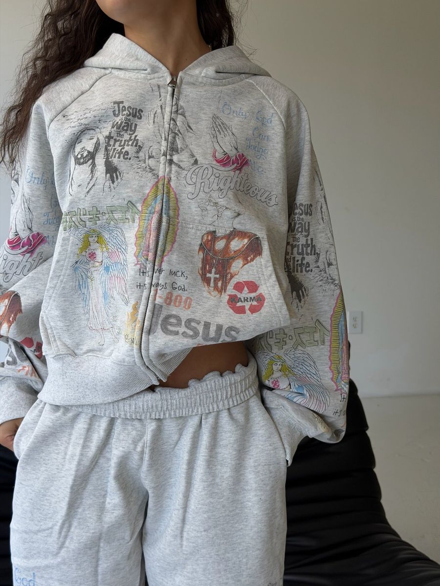 Model wearing the Shibuya Zip Hoodie with the matching Shibuya Sweatpants