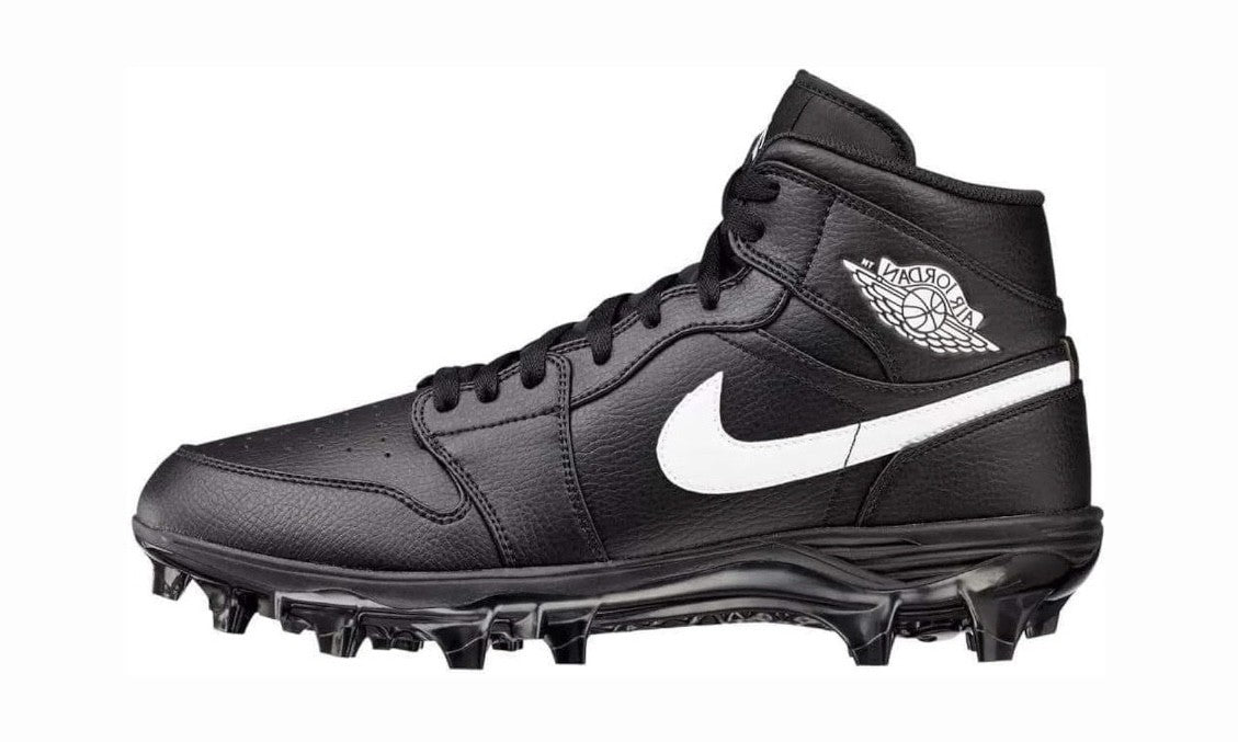 Jordan 1 Mid TD Black White Football Cleats