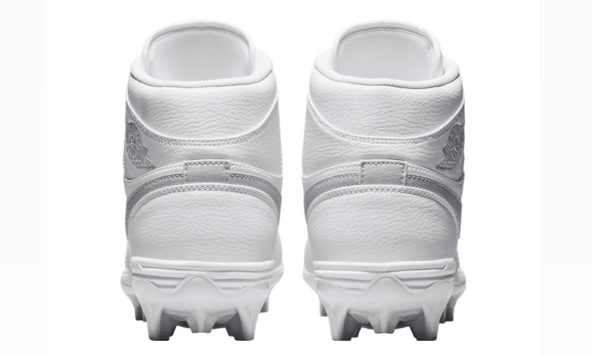 Jordan 1 Mid TD Grey Fog Football Cleats Back