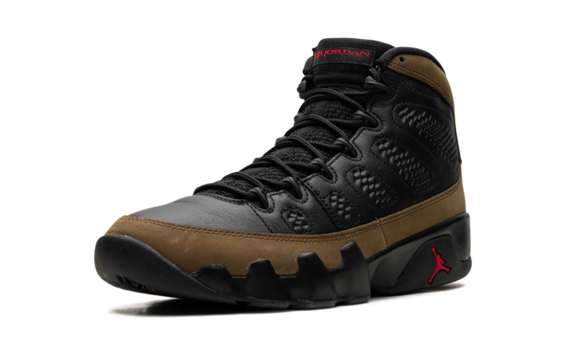 Jordan 9 Olive Front Left