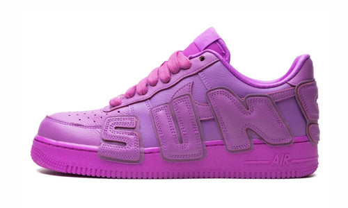 Nike Air Force 1 CPFM Fuchsia Dream, all-magenta leather low with tonal raised block lettering and matching laces