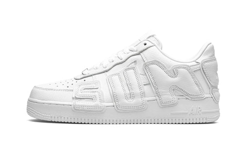 Nike Air Force 1 CPFM White, single white leather low with raised tonal SUN lettering along the side
