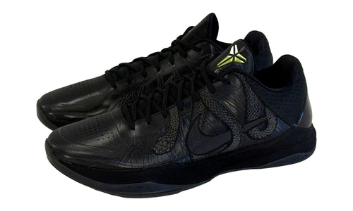 Nike Kobe 5 Protro Year of the Mamba Black pair, side view on white