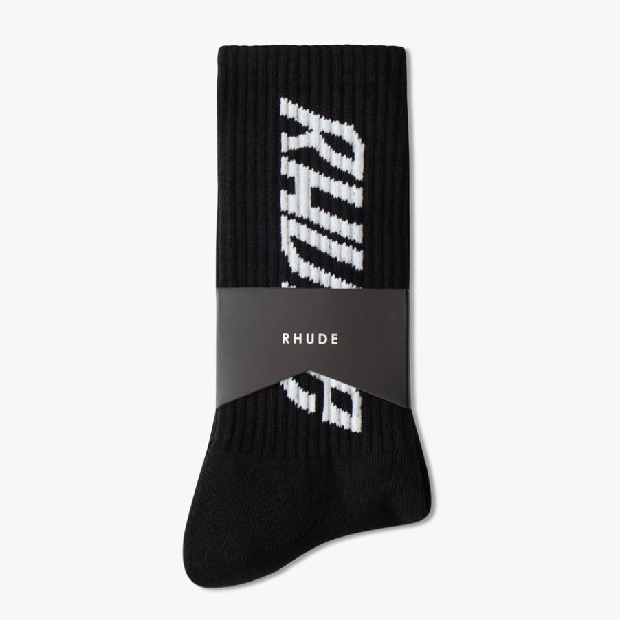 Rhude Black 4x4 Socks