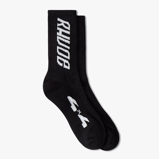 Rhude Black 4x4 Socks Front