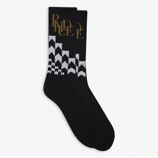 Rhude Black Racing Socks Front