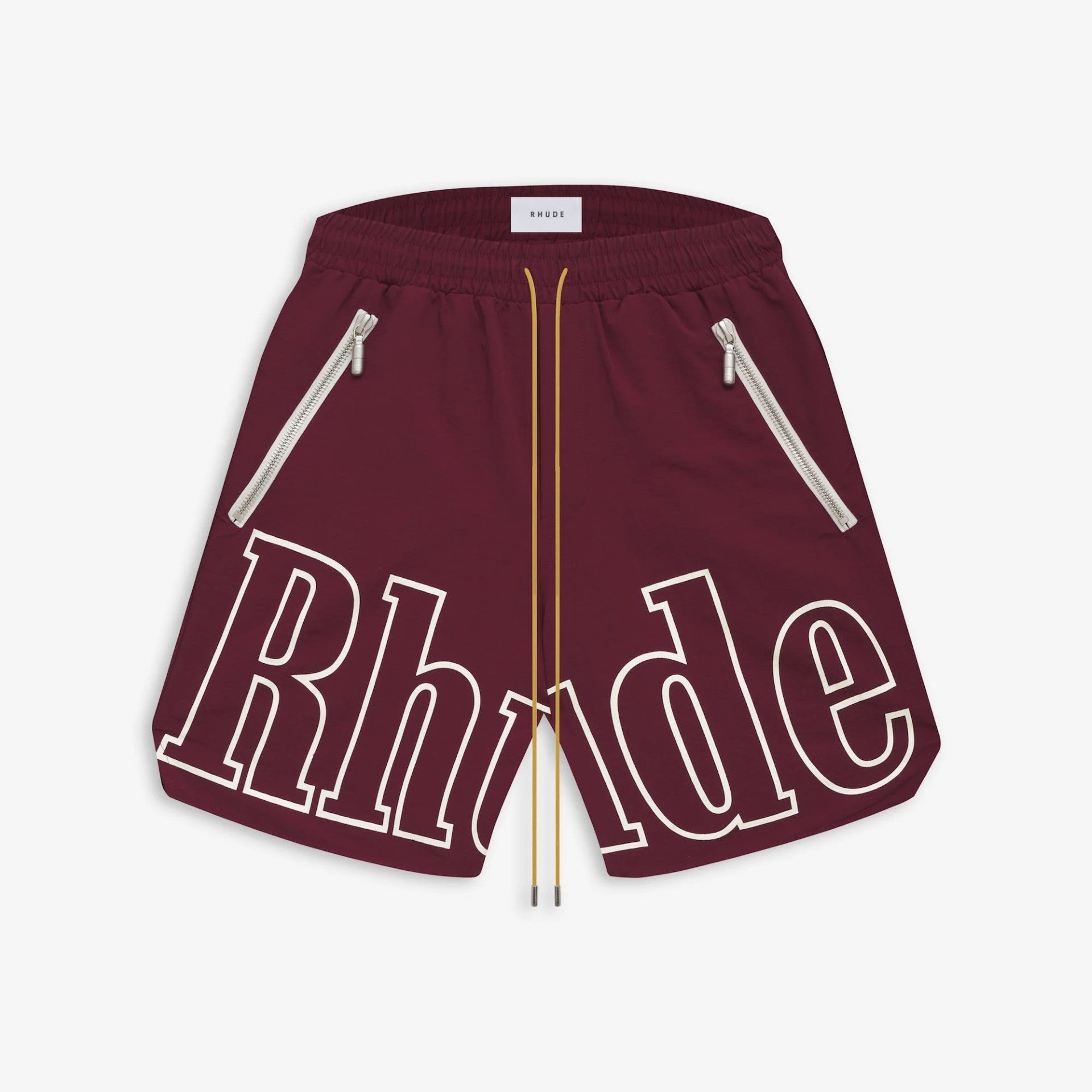 Rhude Maroon RH Logo Shorts Front