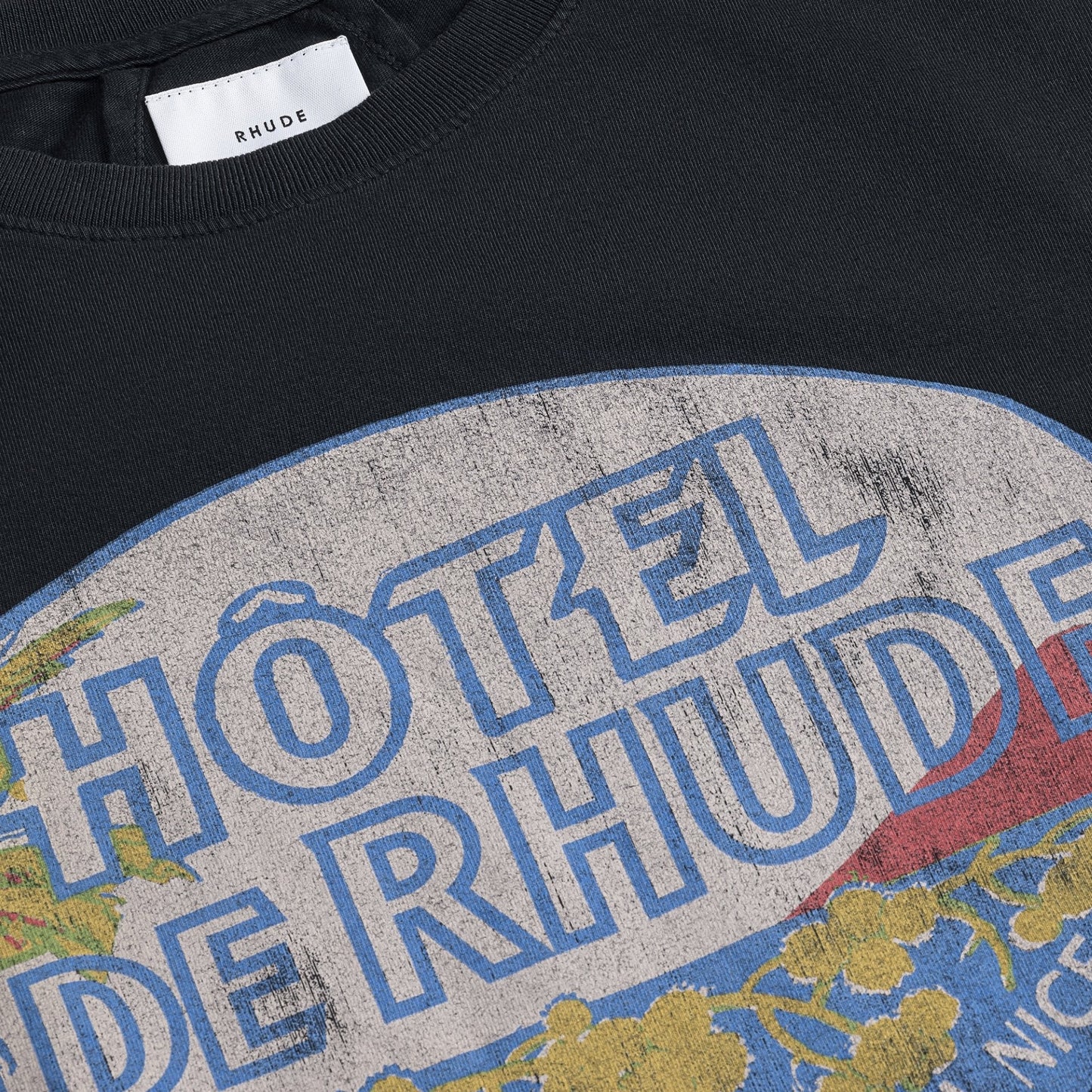 Rhude Vintage Black Dimora T-Shirt Close