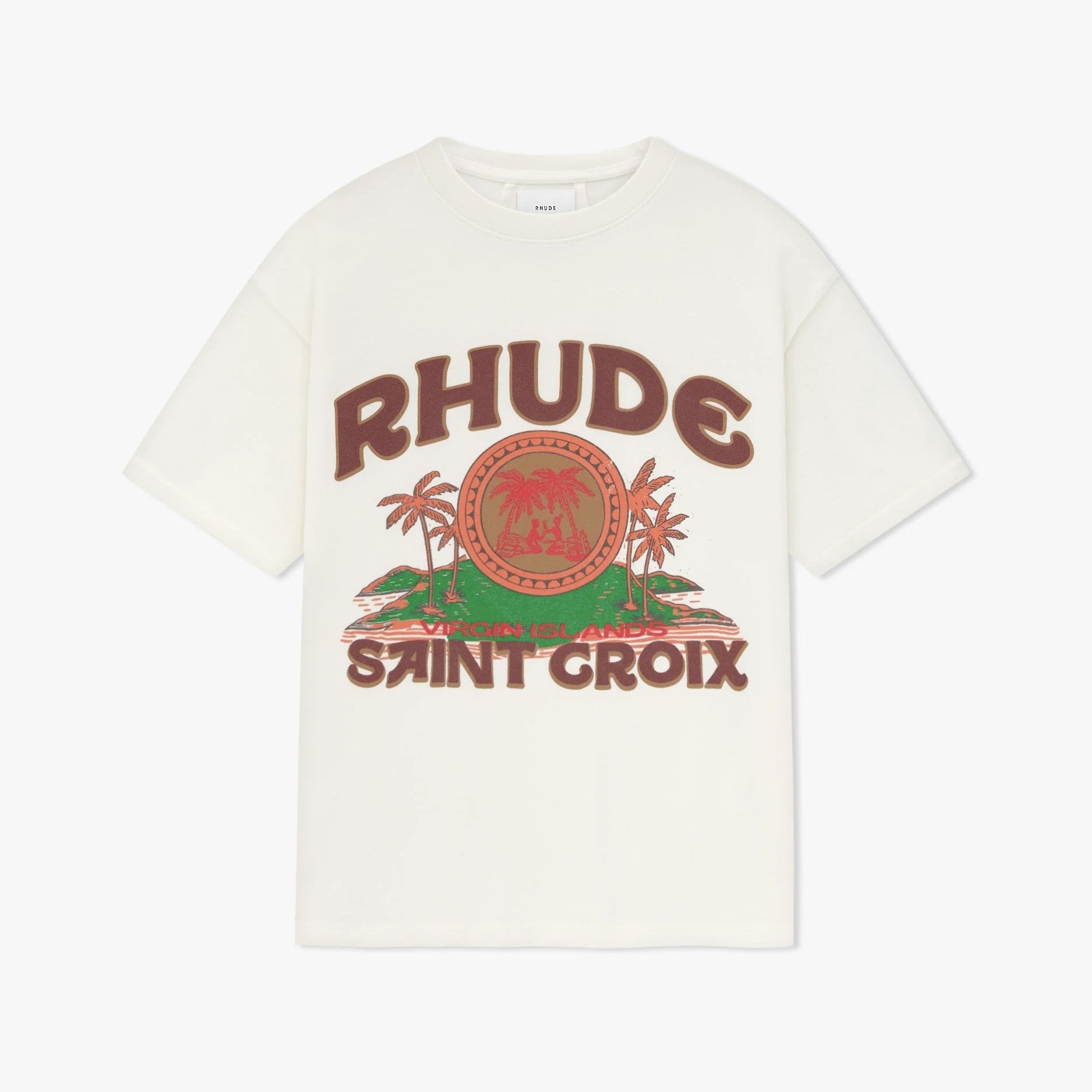 Rhude Vintage White Saint Croix T-Shirt Front