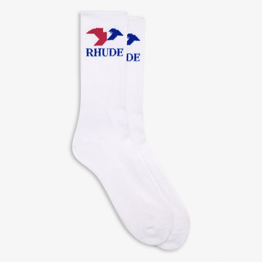 Rhude White Eagle Socks Front