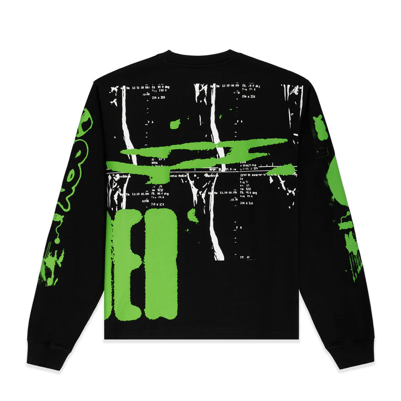 Sp5der Black Green X-Ray Long Sleeve Shirt Back