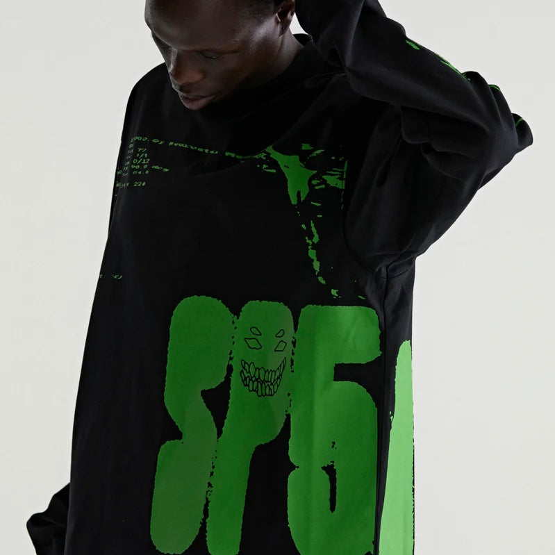 Sp5der Black Green X-Ray Long Sleeve Shirt