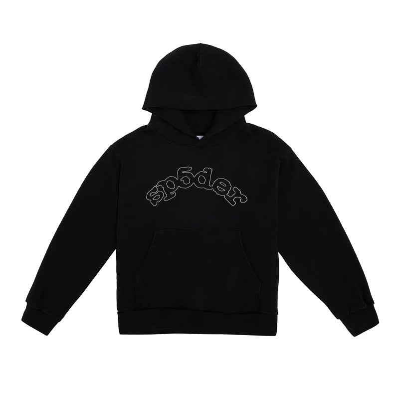 Sp5der OG Logo Black Hoodie Front